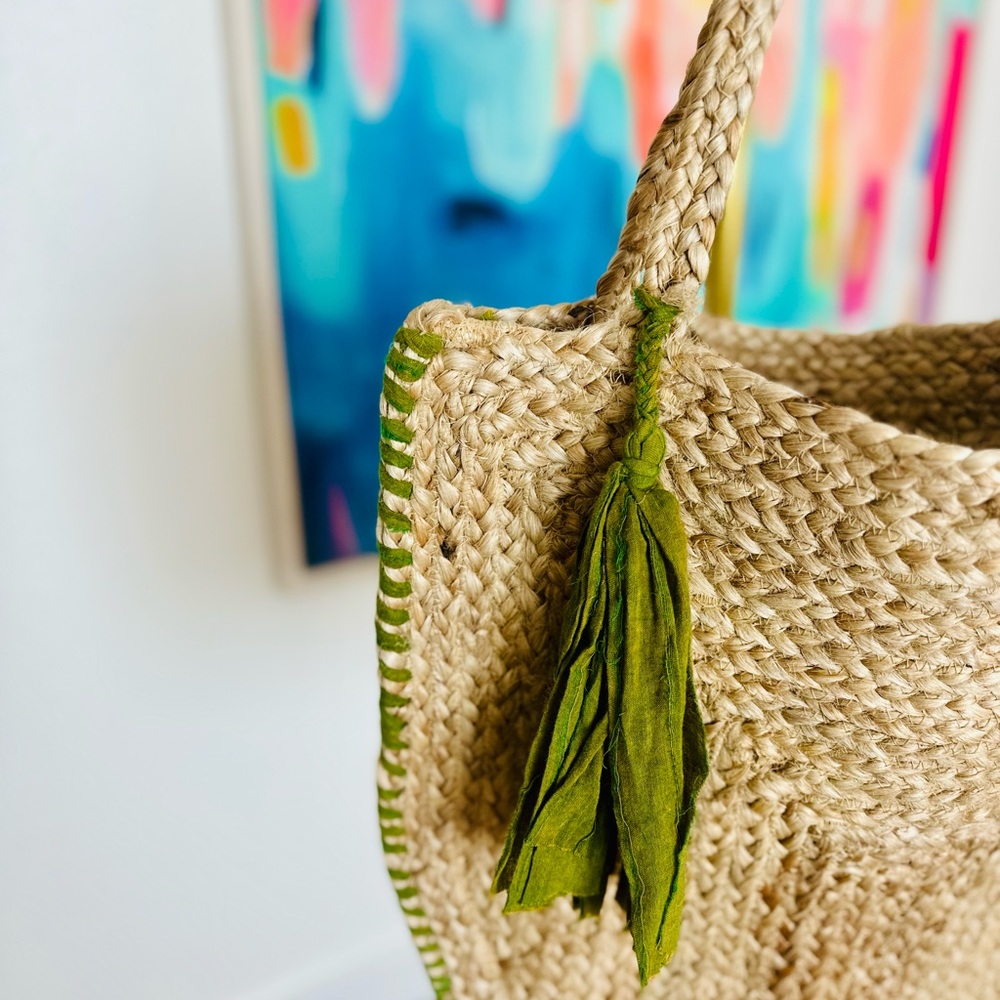 Woven Tassle Rope Tote